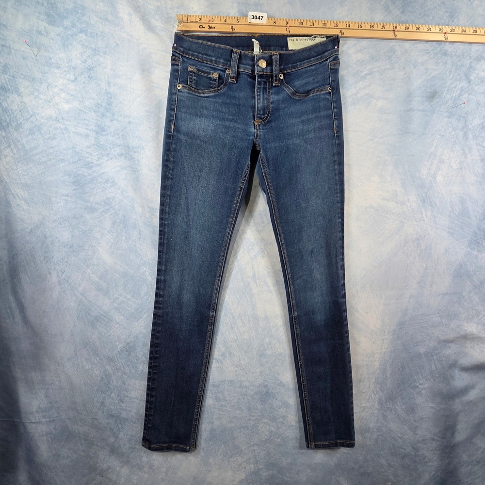 Rag & Bone Bedford Skinny Jeans Dark Wash Indigo Stretch Denim Size 25